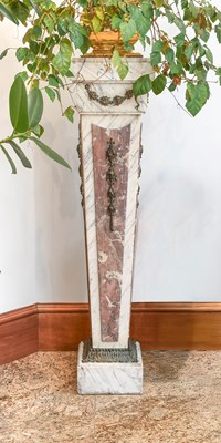 Lot 628 - A French-Style White Marble and Breche Violet...