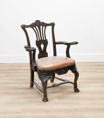 Lot 620 - A George II-Style Carved Mahogany Open...