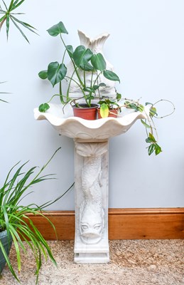 Lot 617 - A Reproduction White Marble Fountain, carved...