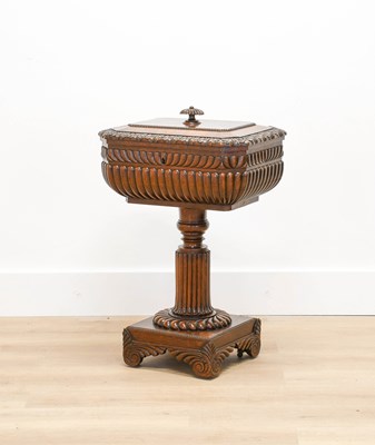 Lot 670 - A George IV Carved Mahogany Teapoy, in the...