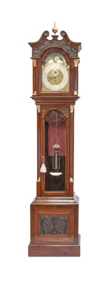 Lot 666 - A Mahogany Tubular Bell Chiming Longcase Clock,...