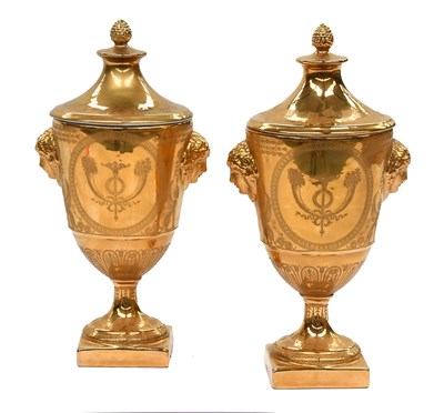 Lot 888 - A Pair of Jacob Petit Porcelain Urns and...