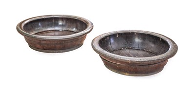 Lot 676 - A Matched Pair of Coopered Whey Bowls, 19th...