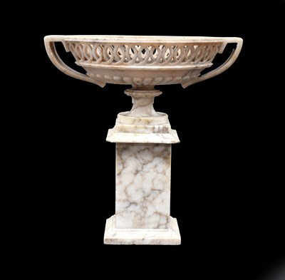 Lot 876 - An Italian Alabaster Centrepiece, the central...