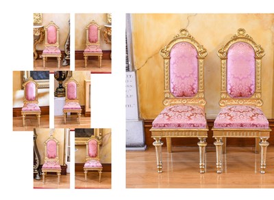 Lot 865 - A Set of Eight Victorian Carved Giltwood and...