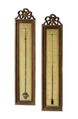Lot 868 - A Louis XVI Giltwood Barometer and Matching...