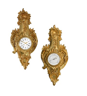 Lot 864 - A French Bronze Ormolu Cartel Clock and...