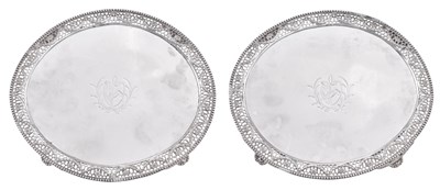 Lot 867 - A Pair of George III Silver Salvers