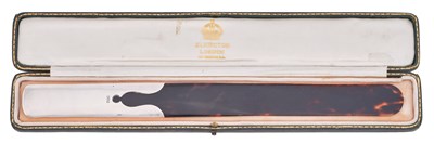 Lot 940 - An Edward VII Silver-Mounted Tortoiseshell Paper-Knife
