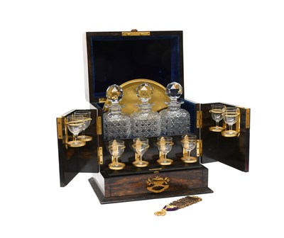 Lot 930 - A Victorian Coromandel-Cased Travelling Drink...