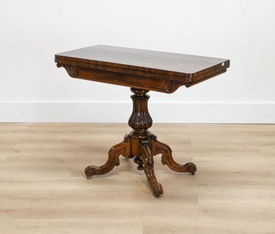 Lot 899 - A Pair of William IV Rosewood Foldover Card...