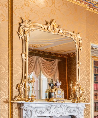 Lot 892 - A Victorian Gothic-Revival Overmantel Mirror,...