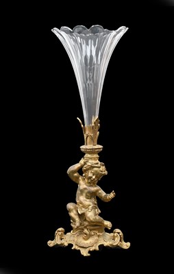 Lot 1105 - A Gilt-Bronze and Cut-Glass Table Centrepiece,...
