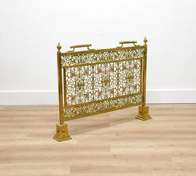 Lot 1114 - A Victorian Brass and Copper Firescreen, late...