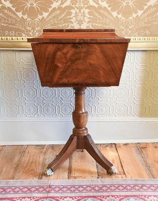 Lot 901 - A Regency-Style Mahogany Sarcophagus Teapoy,...