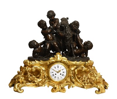 Lot 1130 - A French Louis XV Style Bronze Ormolu Striking...