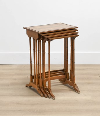 Lot 1118 - A Nest of Regency-Style Mahogany, Crossbanded...
