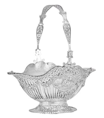 Lot 1135 - A German Silver Basket With Silver Plate Liner