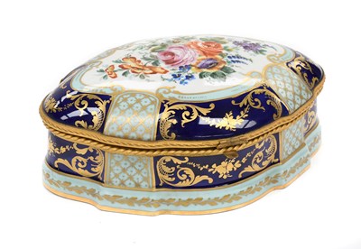 Lot 1123 - A French Porcelain Table Casket with Gilt...