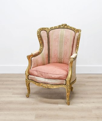 Lot 600 - A Pair of Louis XV-Style Giltwood Fauteuilles...