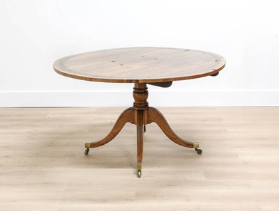 Lot 604 - A George IV Rosewood and Brass-Inlaid Circular...