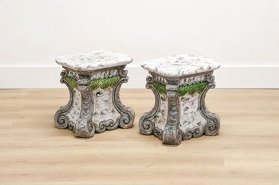 Lot 609 - A Pair of Italian Earthenware Baroque-Style...