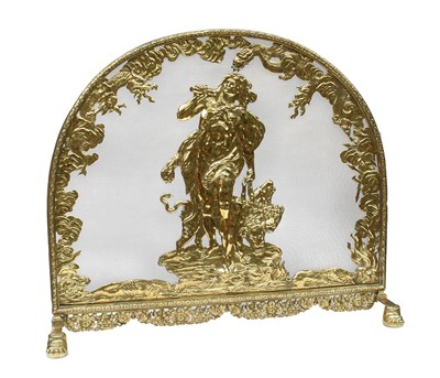 Lot 739 - A French Brass Firescreen, late 19th century,...
