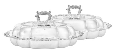 Lot 800 - A Pair of Victorian Silver Entrée-Dishes, Covers and Handles