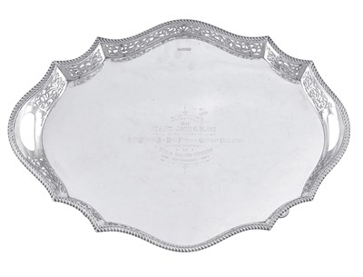 Lot 848 - A George V Silver Gallery Tray