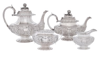 Lot 791 - A Four-Piece William IV Irish Silver Tea and Coffee-Service