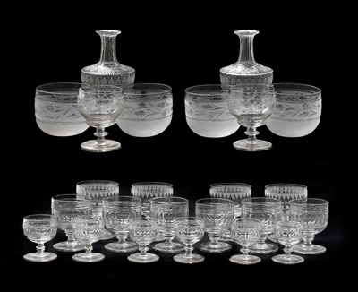 Lot 746 - A Set of Six Anglo-Irish Red Wine Glasses,...