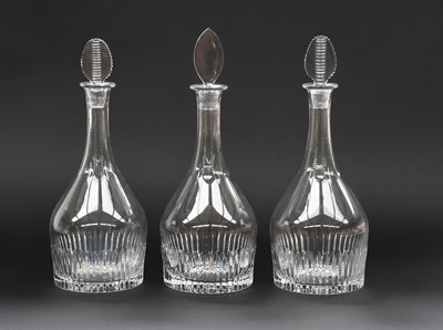 Lot 748 - A Set of Three Regency-Style Glass Magnum...