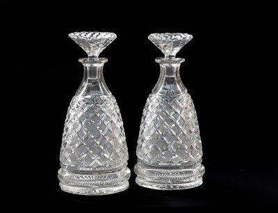Lot 750 - A Pair of Cut-Glass Spirit Decanters and...
