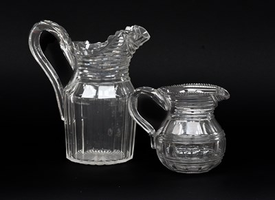 Lot 751 - Two Anglo-Irish Glass Jugs, 19th century 22cm...