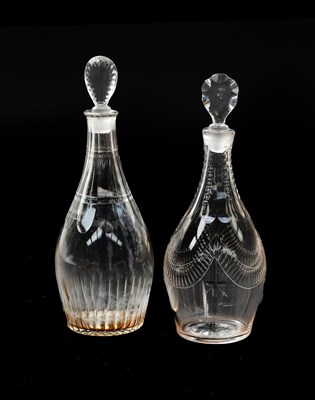 Lot 754 - A Regency Glass Mallet Decanter and Stopper,...
