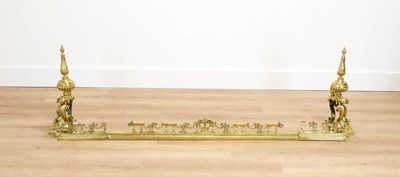 Lot 964 - A Victorian Brass Adjustable Fire Fender, 3rd...