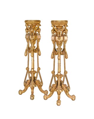 Lot 962 - A Pair of Neo-Classical Carved Giltwood...