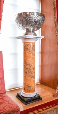 Lot 968 - A White Marble and Scagliola Cylindrical...