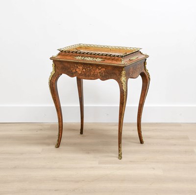 Lot 969 - A Victorian Figured Walnut, Marquetry-Inlaid...