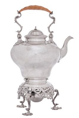 Lot 775 - A George III Silver Kettle, Stand and Lamp