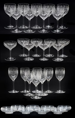 Lot 984 - A Glass Table Suite, early 20th century,...