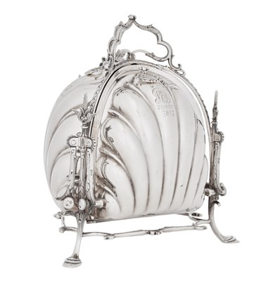 Lot 823 - A Victorian Silver Triple Biscuit-Server