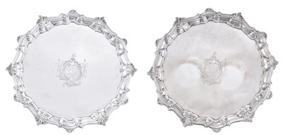 Lot 994 - A Pair of George II Silver Salvers
