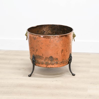 Lot 1050 - A Victorian Copper Log Bin, late 19th century,...