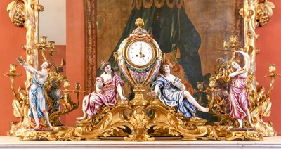 Lot 1049 - A French Bronze Ormolu Porcelain Striking...