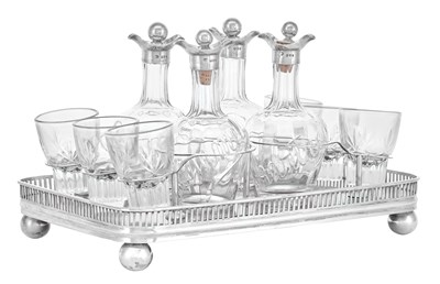 Lot 1081 - A Victorian Silver-Mounted Drinks-Set