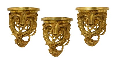 Lot 591 - A Set of Three Gilt-Bronze Brackets, late 19th...