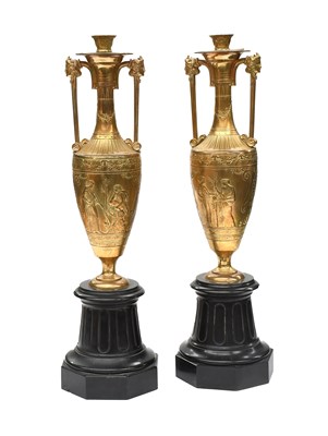 Lot 592 - A Pair of French Neo-Grec Gilt-Bronze...
