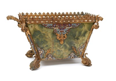 Lot 569 - A French Onyx Gilt-Bronze and Cloisonne...