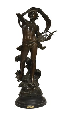 Lot 658 - A French Spelter Mystery Timepiece, After...